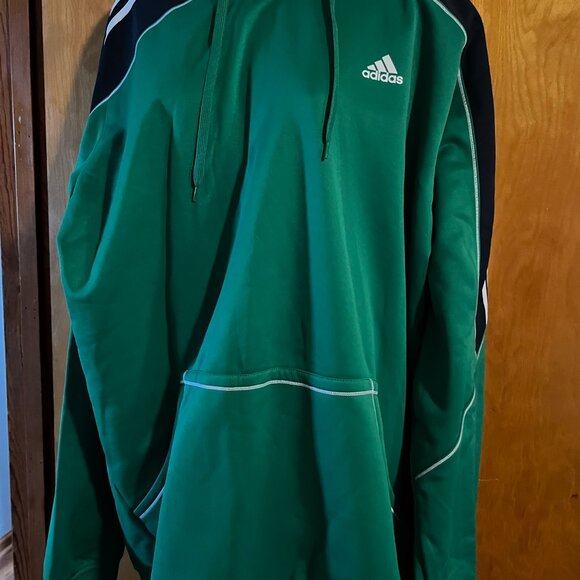 NWT ADIDAS green with navy & white accents hoodie - 2XL - Picture 2 of 10
